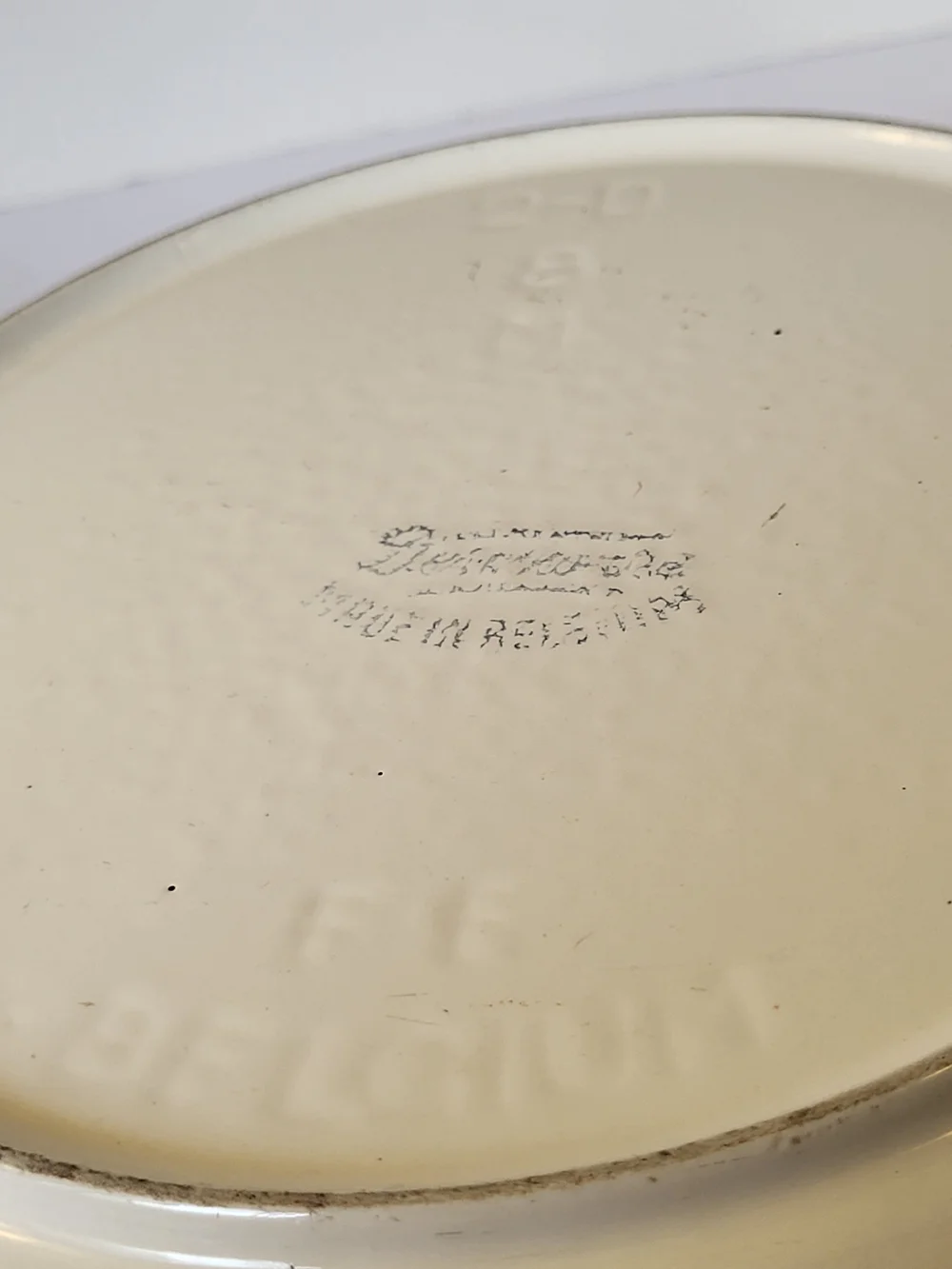 1960s Descoware Enamel Cast Iron Covered 4qt Dutch Oven Autumn Leaves